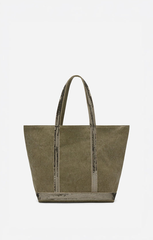 Vanessa Bruno | Le Cabas M Tote - Linen with Sequins Kaki