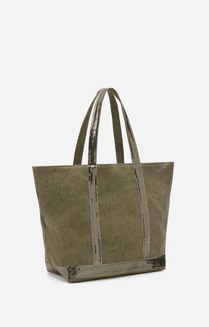 Vanessa Bruno | Le Cabas M Tote - Linen with Sequins Kaki