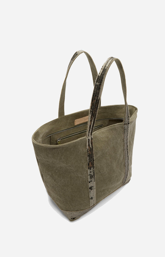 Vanessa Bruno | Le Cabas M Tote - Linen with Sequins Kaki