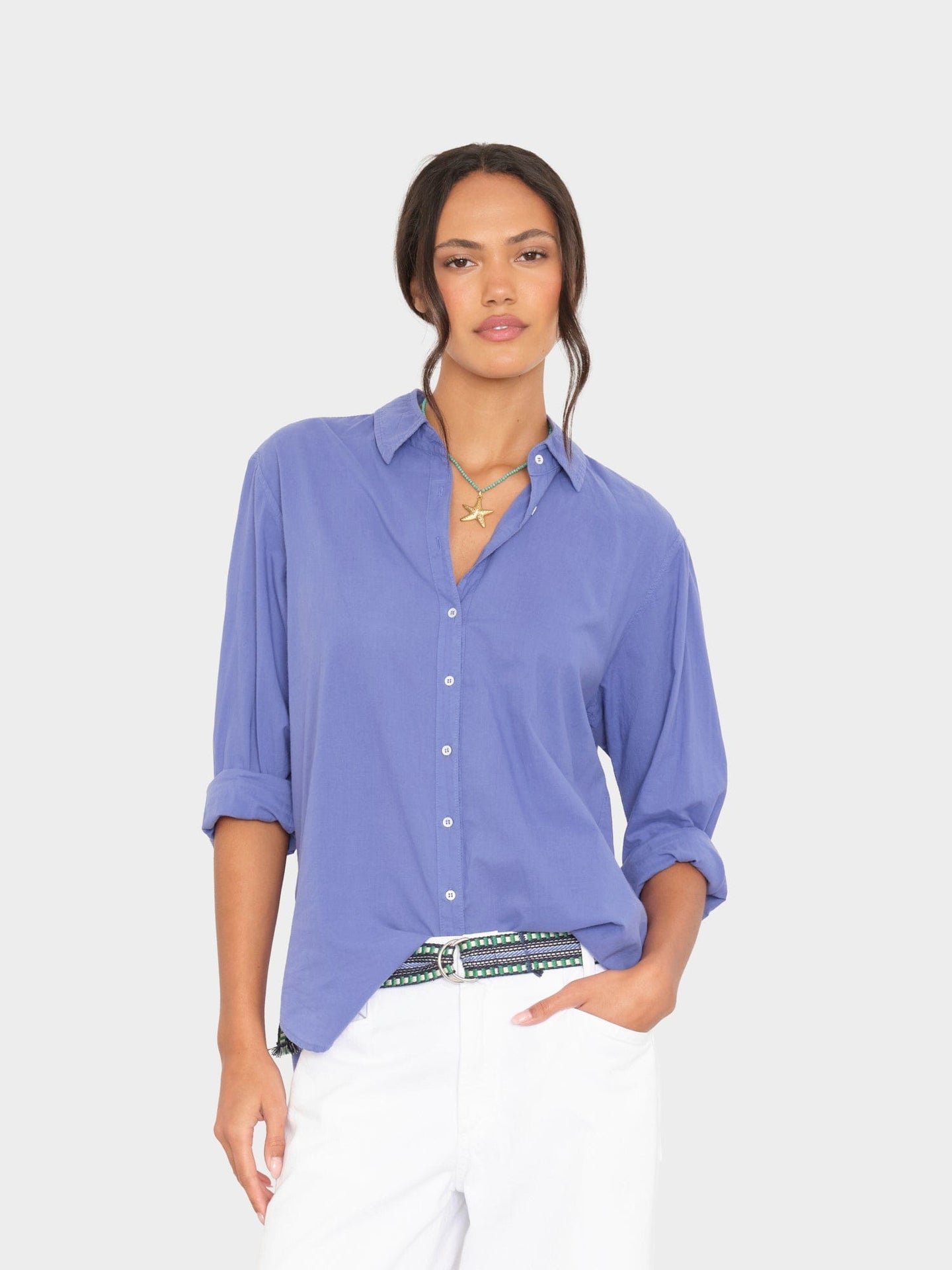 Xirena | Beau Shirt in Star-Blue Cotton Poplin