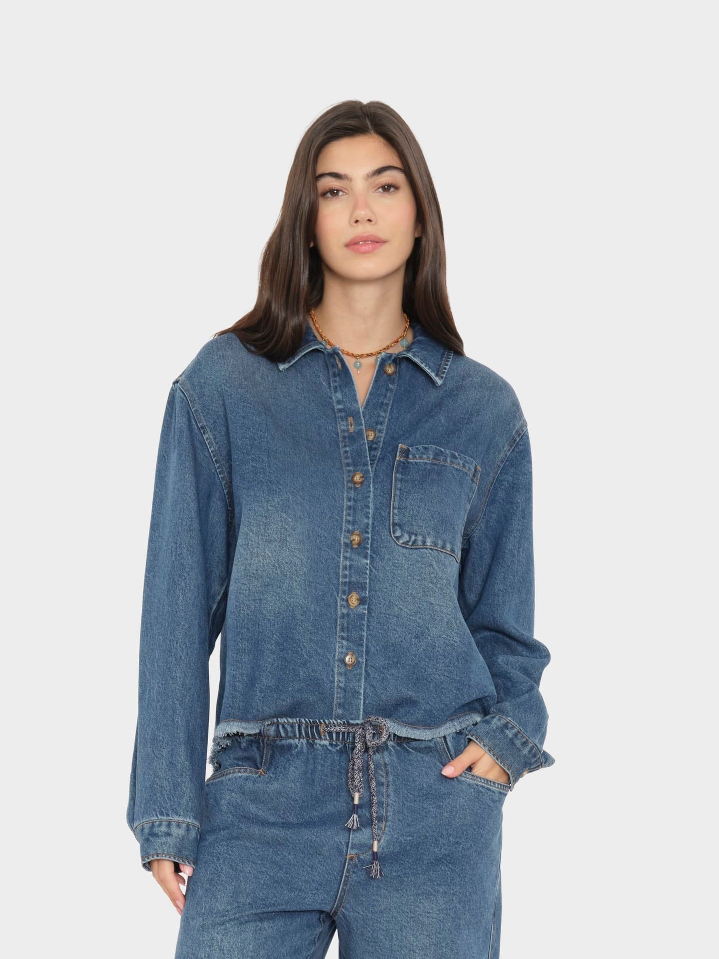 Xirena | Ben Denim Shirt - Meridian-Blue