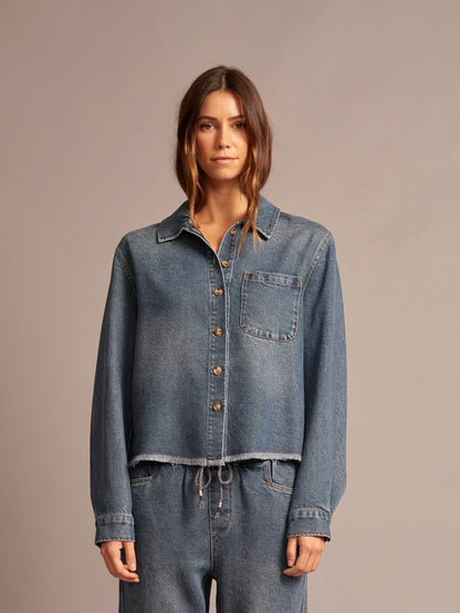 Xirena | Ben Denim Shirt - Meridian-Blue