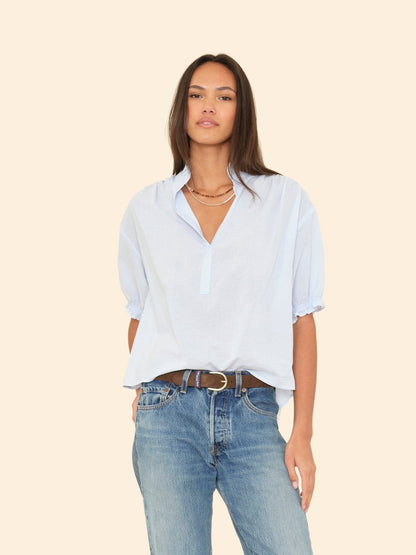 XIRENA | Cam Popover Blouse - Ruffled Cotton