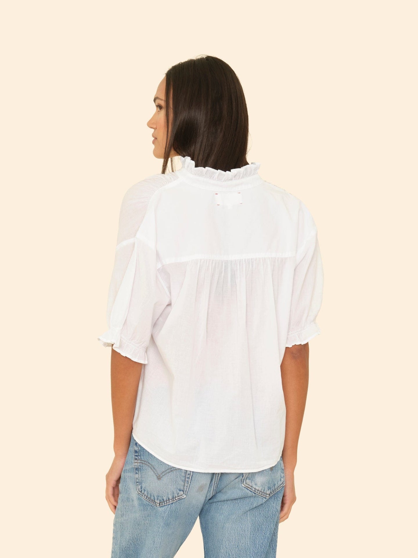 XIRENA | Cam Popover Blouse - Ruffled Cotton Poplin