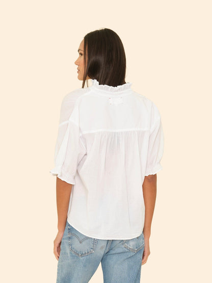 XIRENA | Cam Popover Blouse - Ruffled Cotton Poplin