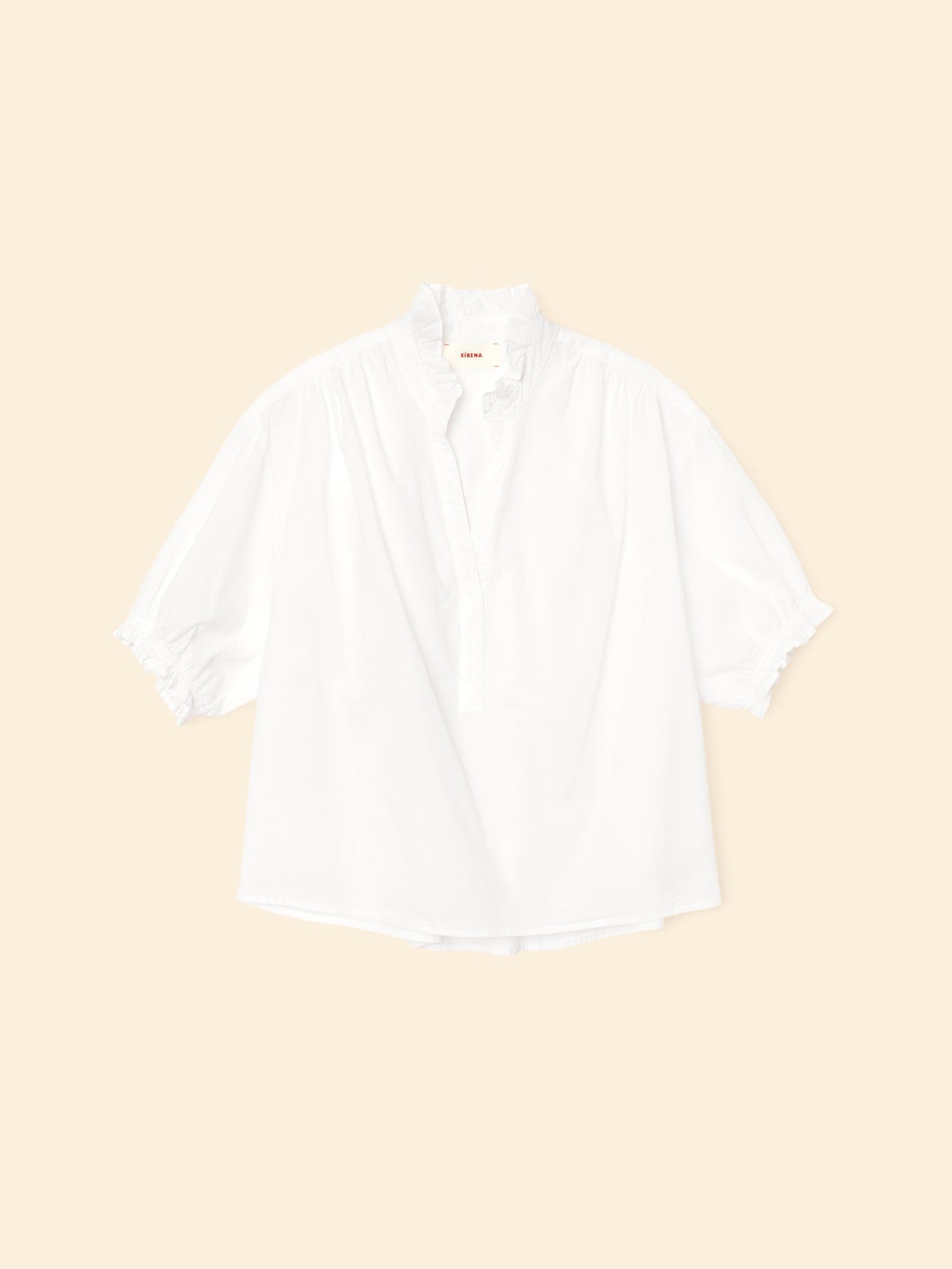 XIRENA | Cam Popover Blouse - Ruffled Cotton Poplin