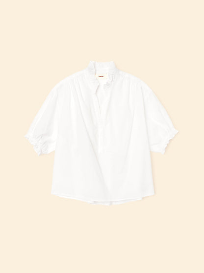 XIRENA | Cam Popover Blouse - Ruffled Cotton Poplin