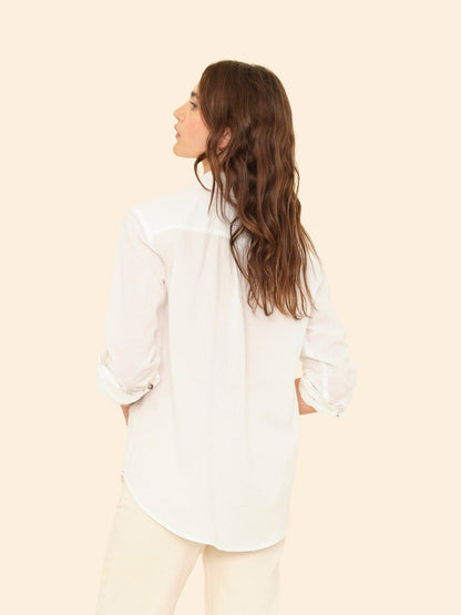 Xirena | Caroline Shirt in White Cotton Poplin Oysterette