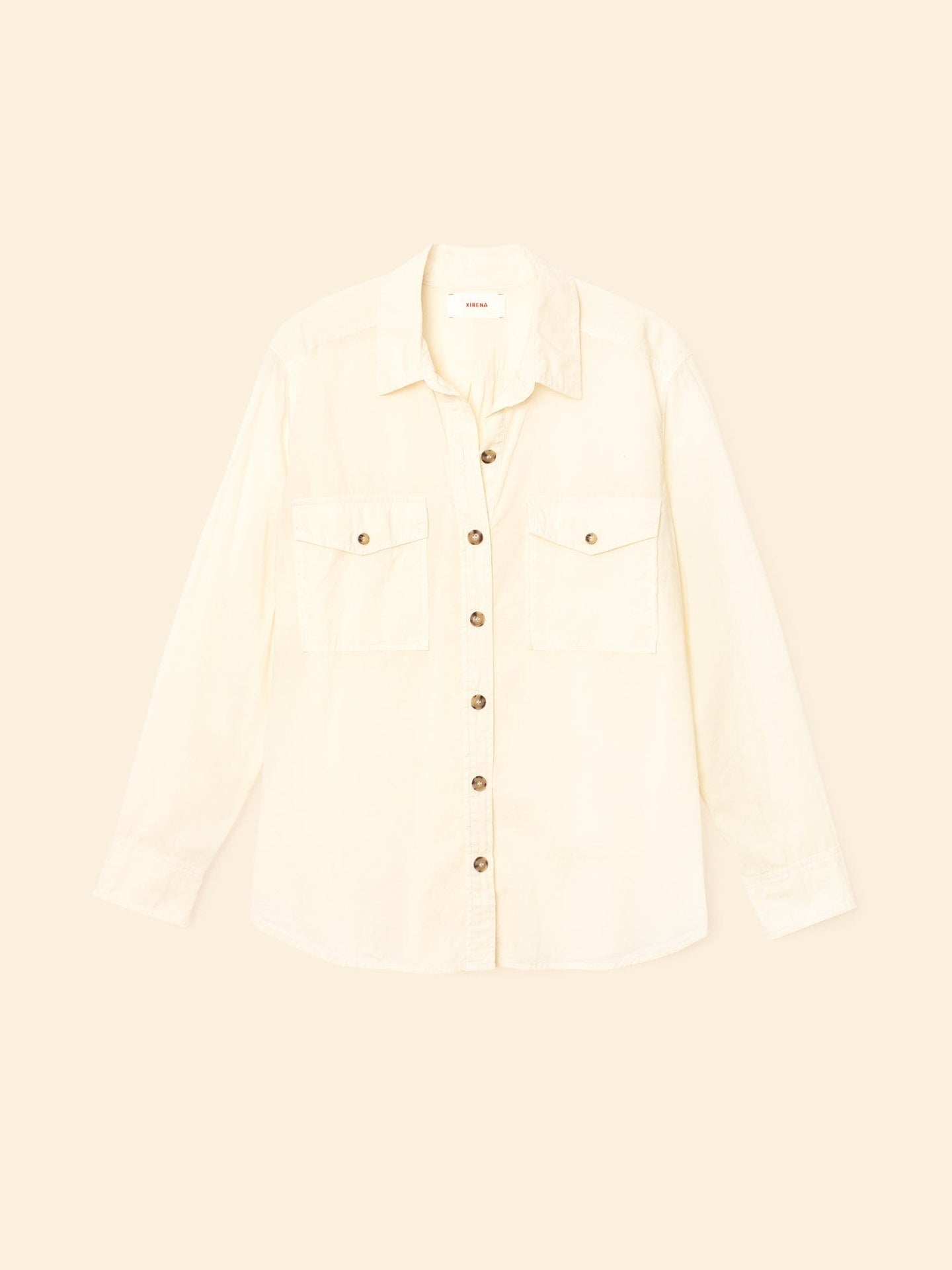 Xirena | Caroline Shirt in White Cotton Poplin Oysterette