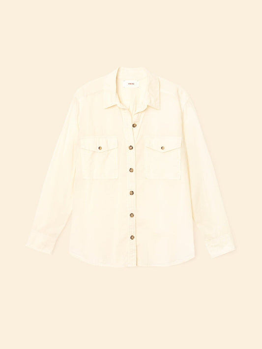 Xirena | Caroline Shirt in White Cotton Poplin Oysterette