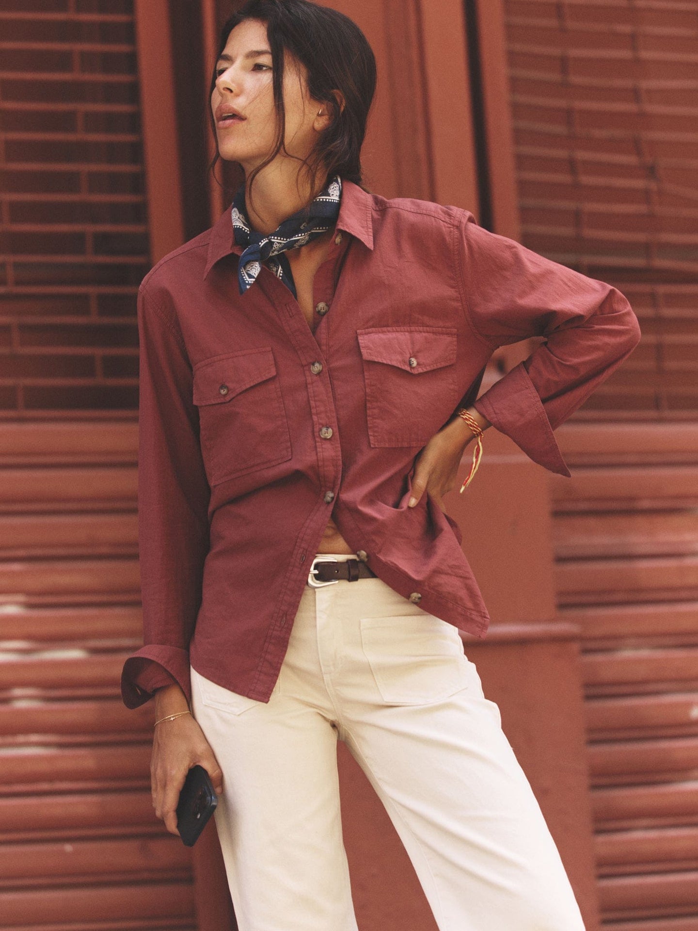 Xirena | Caroline Shirt in Cotton Poplin Russet-Brown