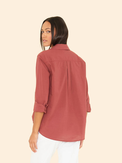 Xirena | Caroline Shirt in Cotton Poplin Russet-Brown