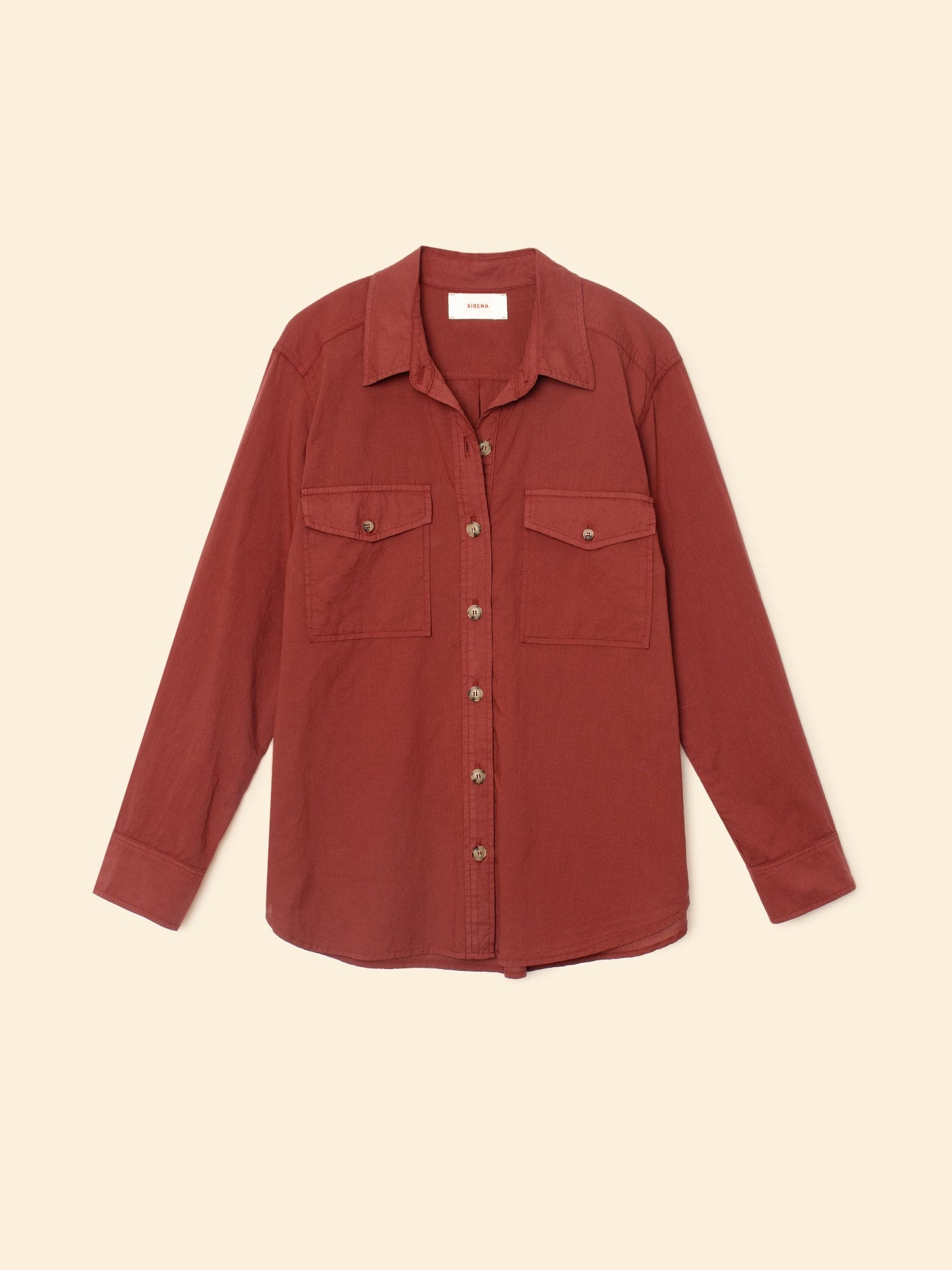 Xirena | Caroline Shirt in Cotton Poplin Russet-Brown