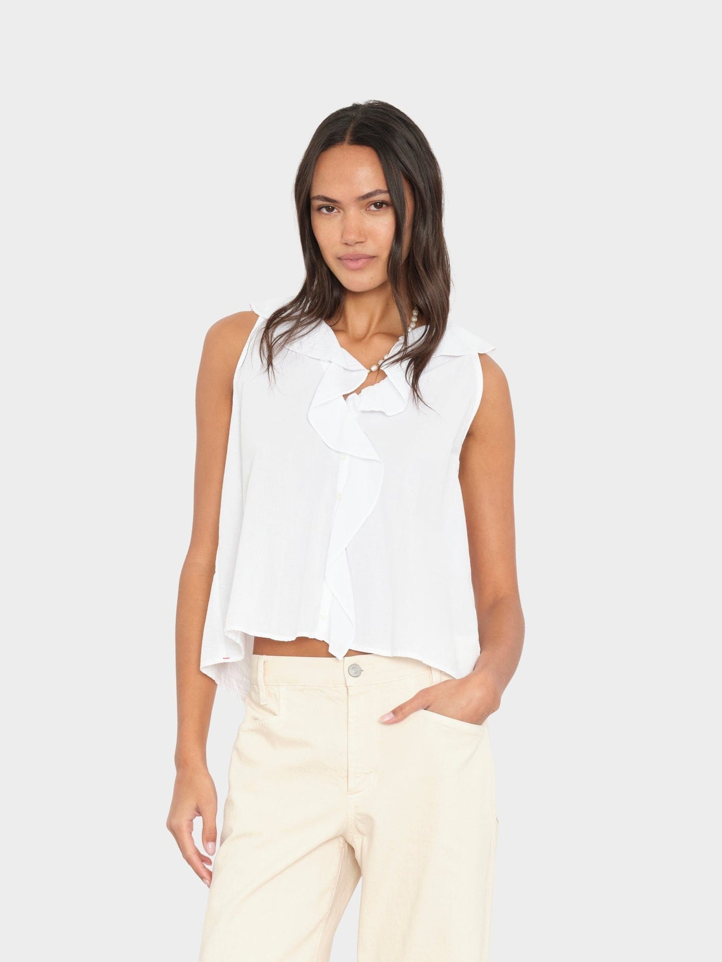 Xirena | Casara Top - Ruffled Cotton Poplin White