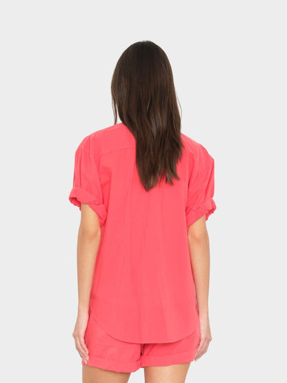Xirena | Channing Shirt in - Lightweight Cotton Poplin Red-Sky
