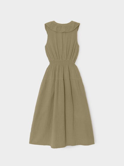 Xirena | Desa Dress in - Washed Cotton Gauze Midi Olive-Moss