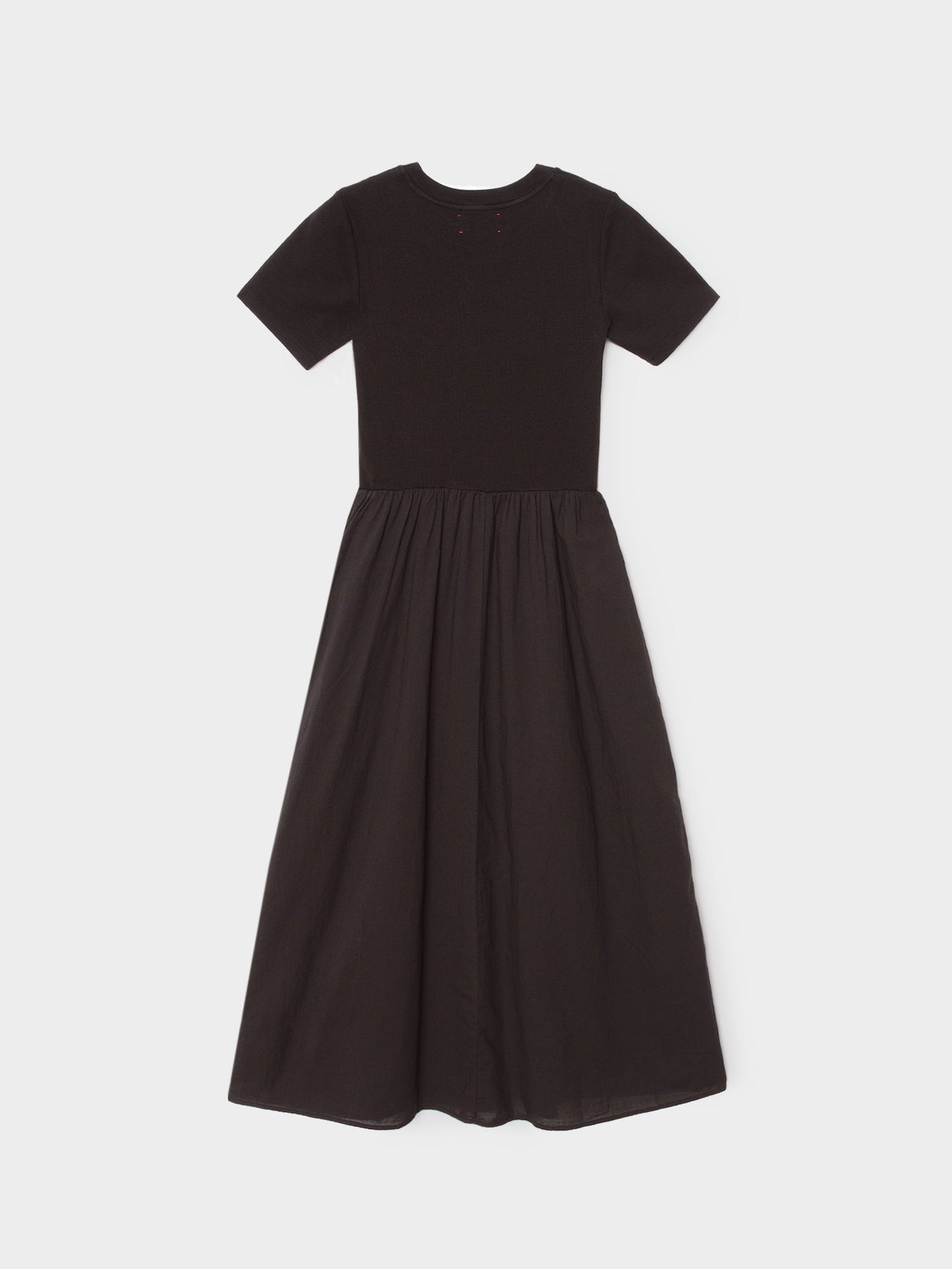 Xirena | Fayth Dress - Cotton Poplin Midi with Rib-Knit Bodice Black