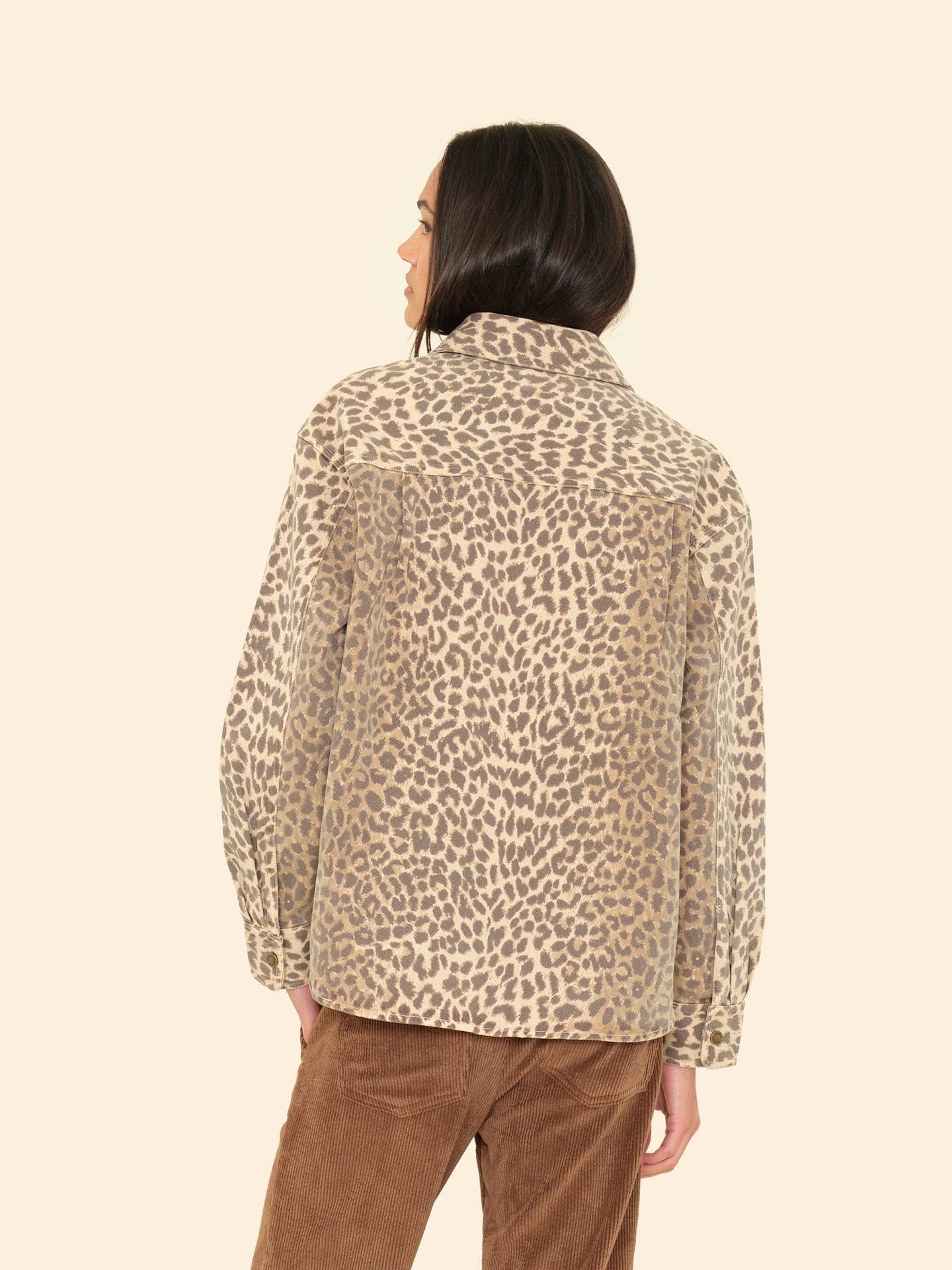 Xirena | Gia Leopard Print Denim Shirt - Relaxed Fit Sable
