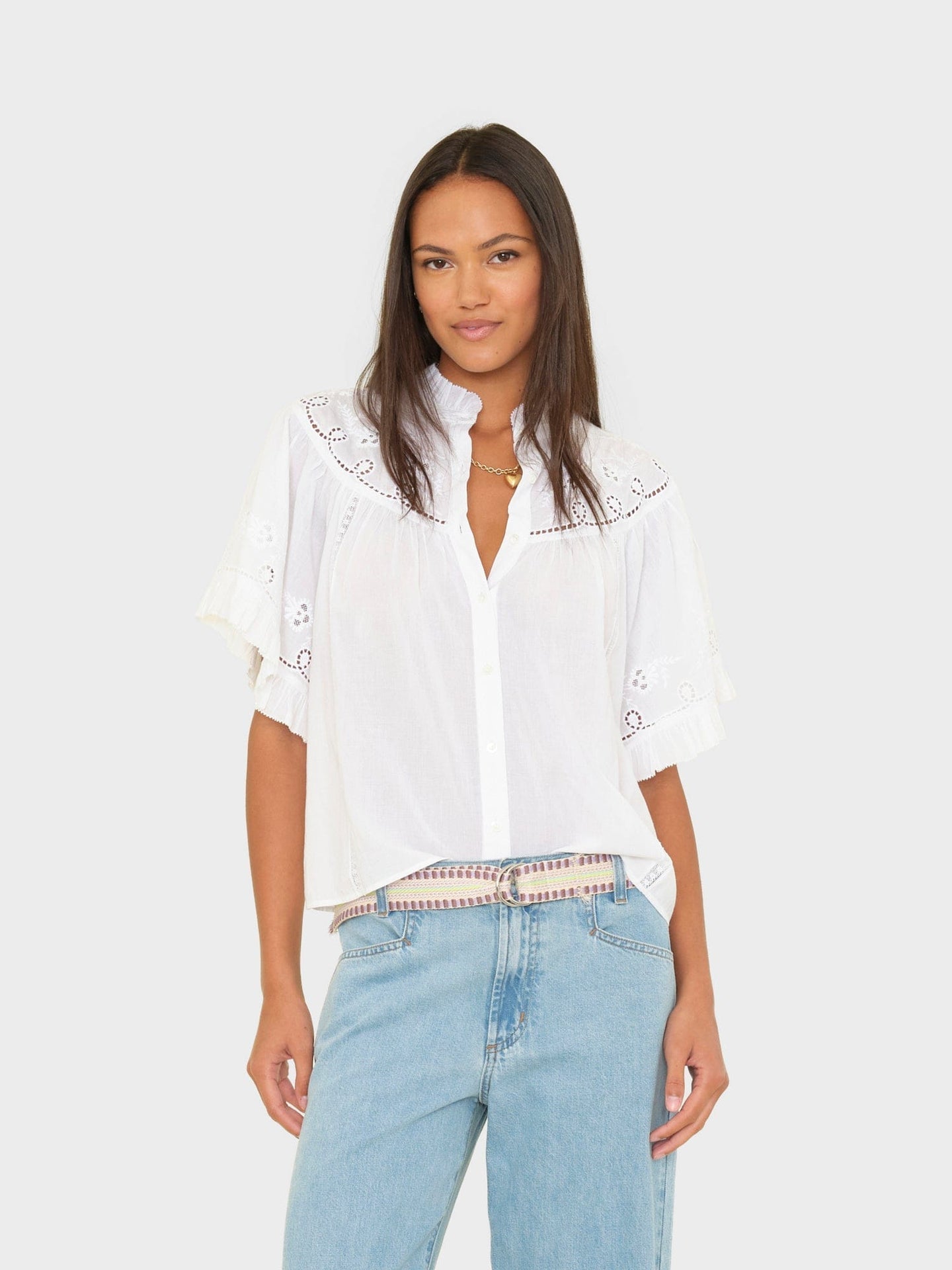 Xirena | Mae Shirt - Ruffled Cotton Voile Blouse White