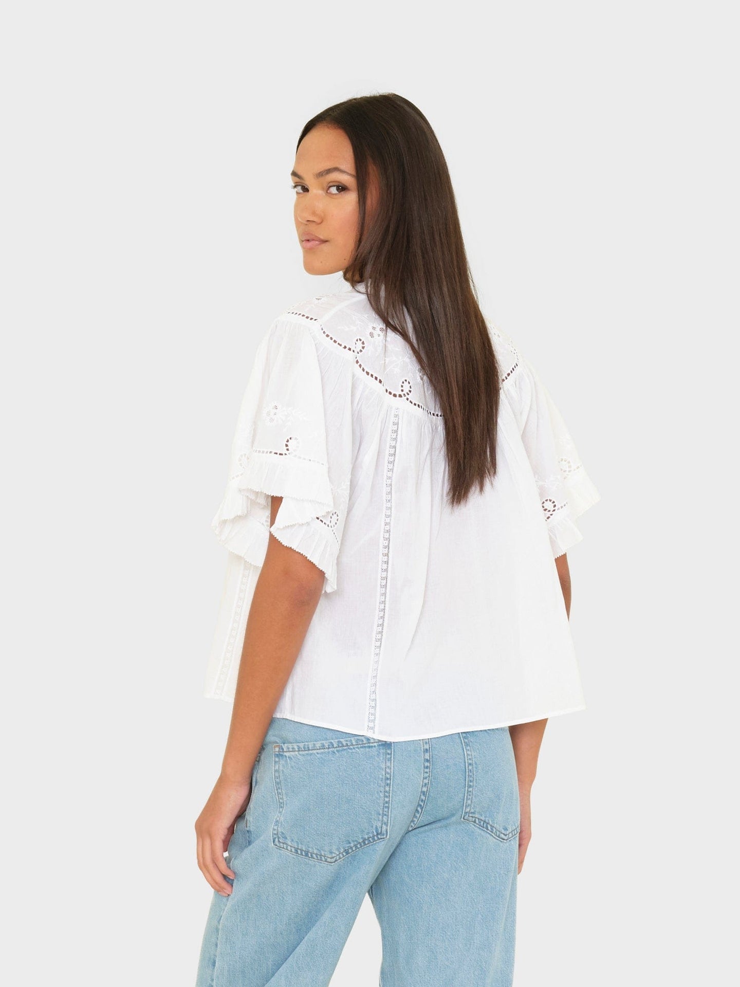 Xirena | Mae Shirt - Ruffled Cotton Voile Blouse White