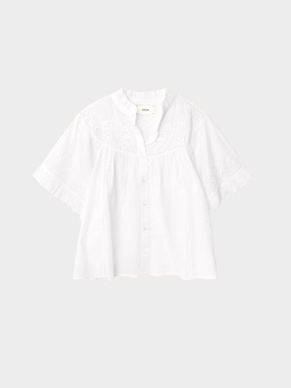 Xirena | Mae Shirt - Ruffled Cotton Voile Blouse White