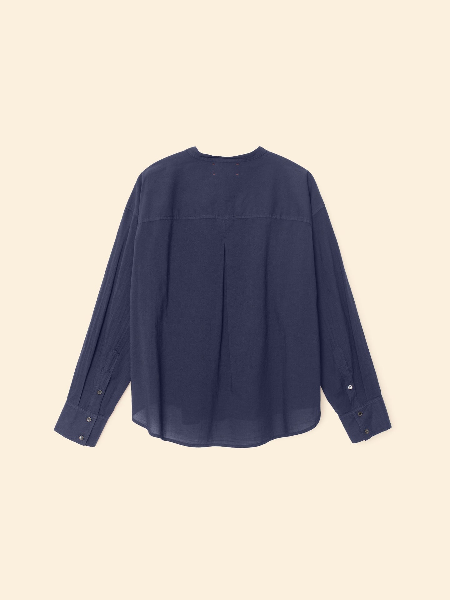 XIRENA | Miranda Shirt in  - Cotton Poplin with Pintucks Navy