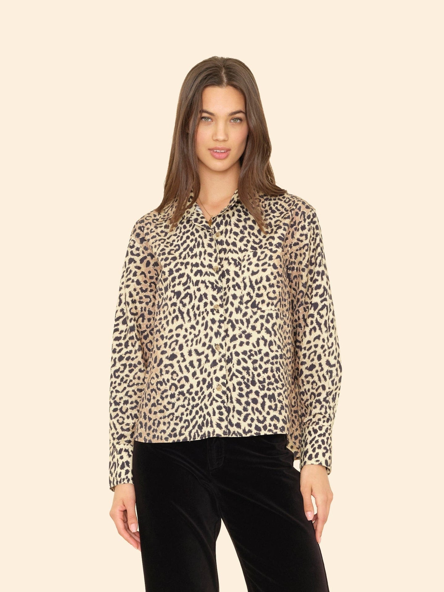 Xirena | Monroe Leopard Print Poplin Shirt - Crisp Cotton Calico