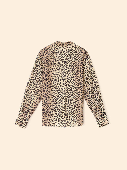 Xirena | Monroe Leopard Print Poplin Shirt - Crisp Cotton Calico