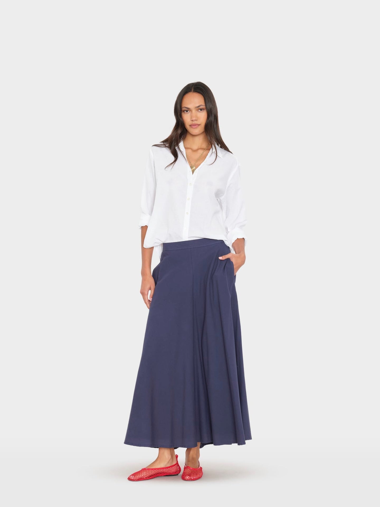 Xirena | Mosaic Tile Print Faux Wrap Skirt - Navy