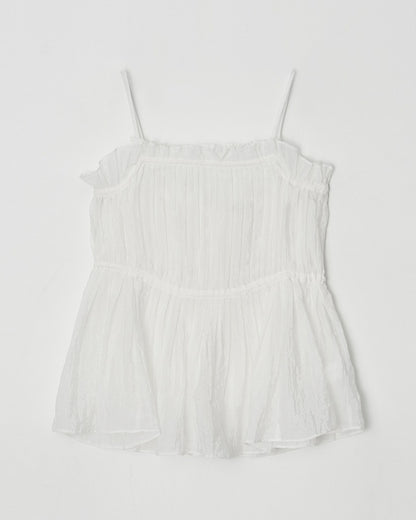 Atelier Edition | Shirring Blouse in White - Sculpted Volume
