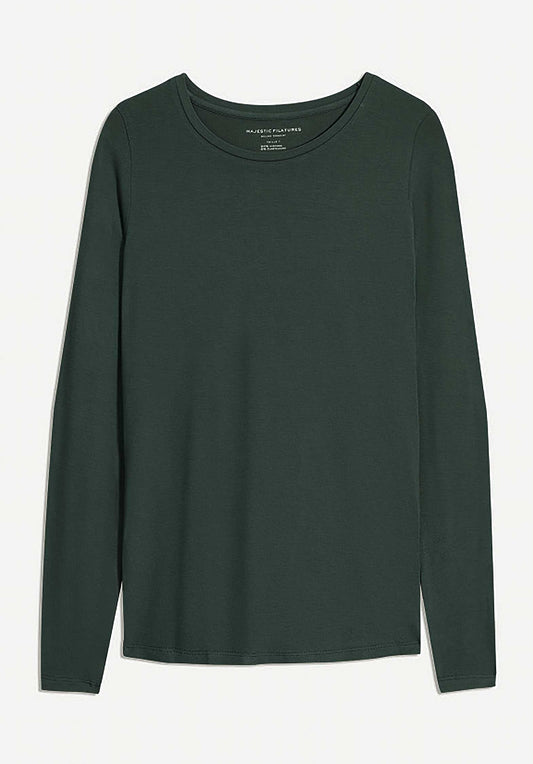 Majestic | Long-Sleeve Tee in - Cotton Cashmere Forest