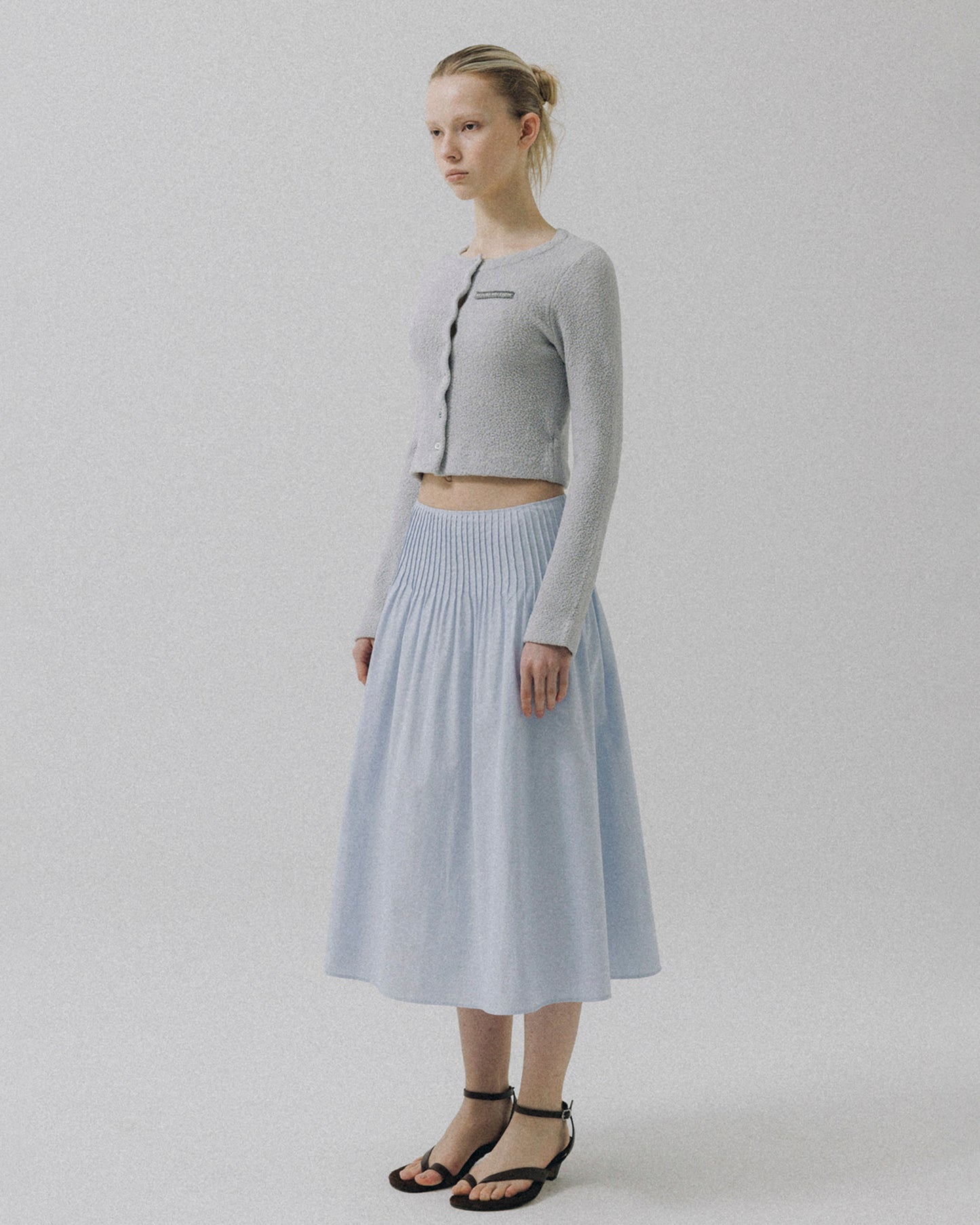 Atelier Edition | Stitch Co Asymmetric Midi Skirt - Light Blue