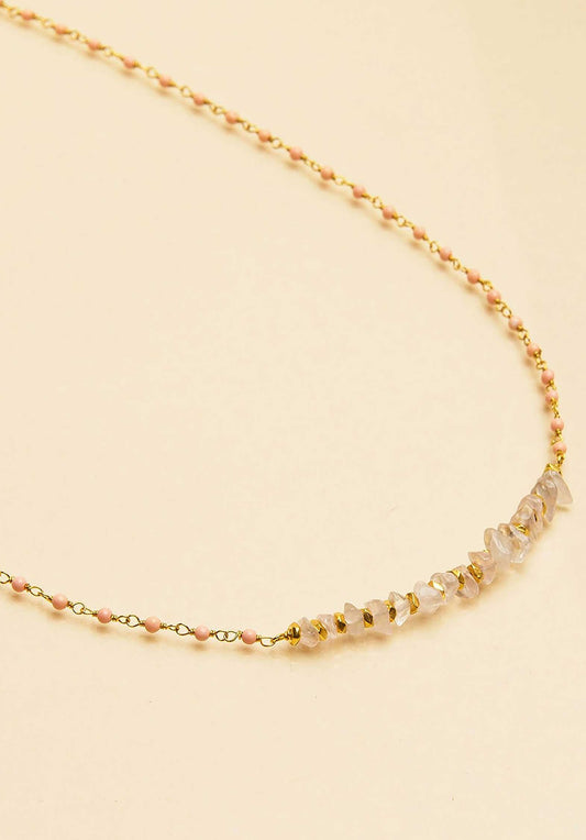 Necklace  2cap Quartz-Rose