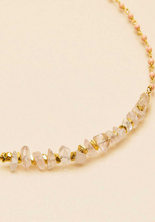 Necklace  2cap Quartz-Rose