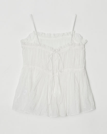 Atelier Edition | Shirring Blouse in White - Sculpted Volume