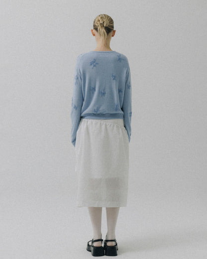 Atelier Edition | Layer Stripe Column Skirt - White
