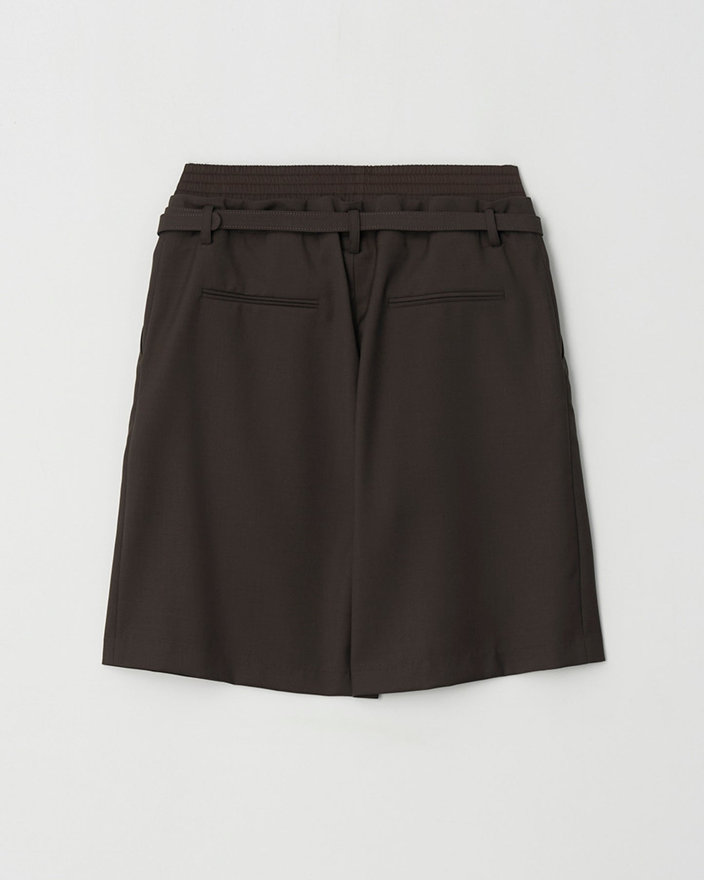 ATELIER EDITION | Wide-Leg Bermuda Shorts - Brown Wool Blend