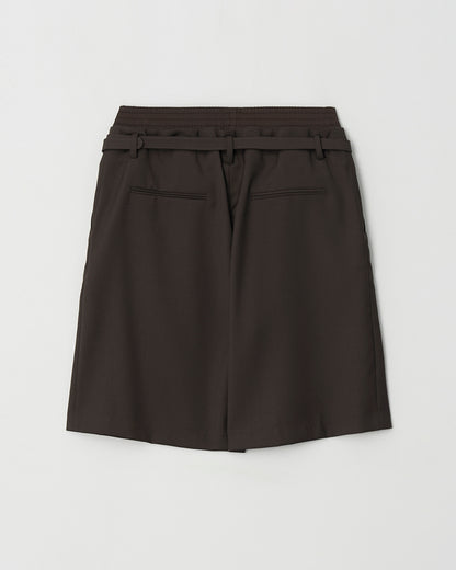 ATELIER EDITION | Wide-Leg Bermuda Shorts - Brown Wool Blend