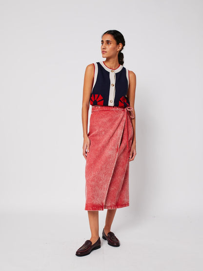 Skirt Wrapped Cott 225ad045 Red