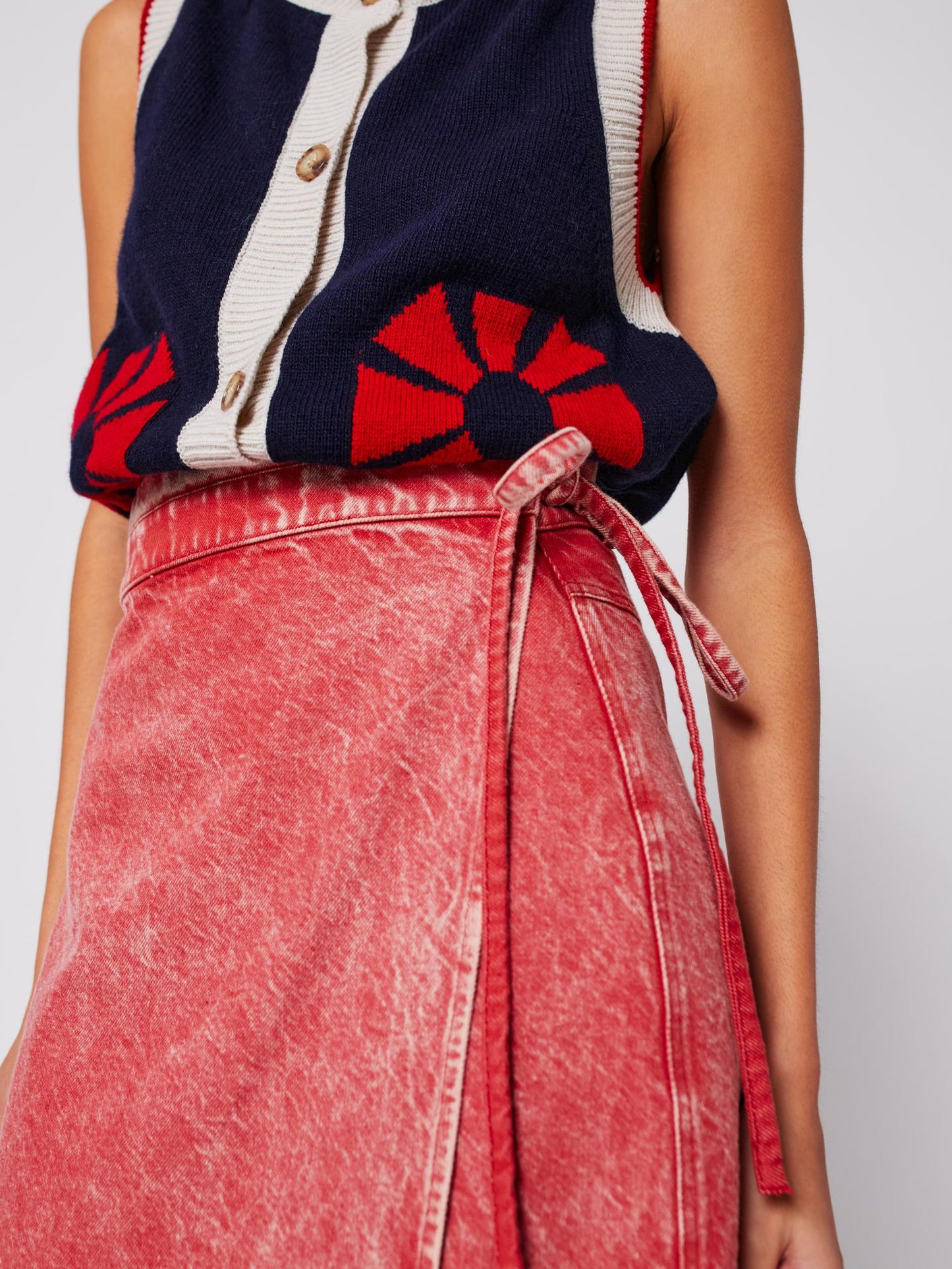 Skirt Wrapped Cott 225ad045 Red