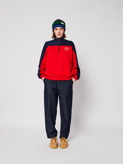 Sweatshirt Half Zi 225ad021 Red