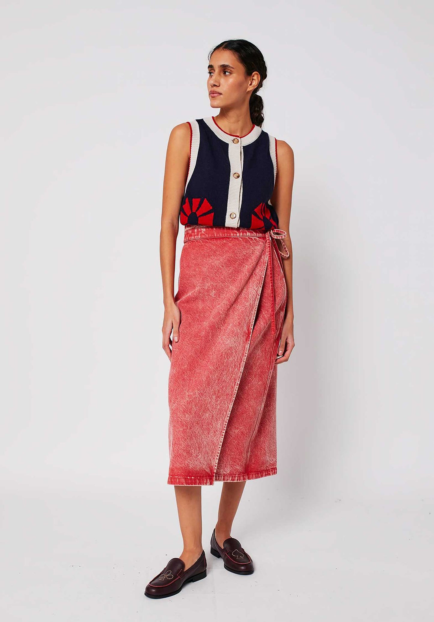 Vest Flower Knitte 225ad062 Navy-Blue