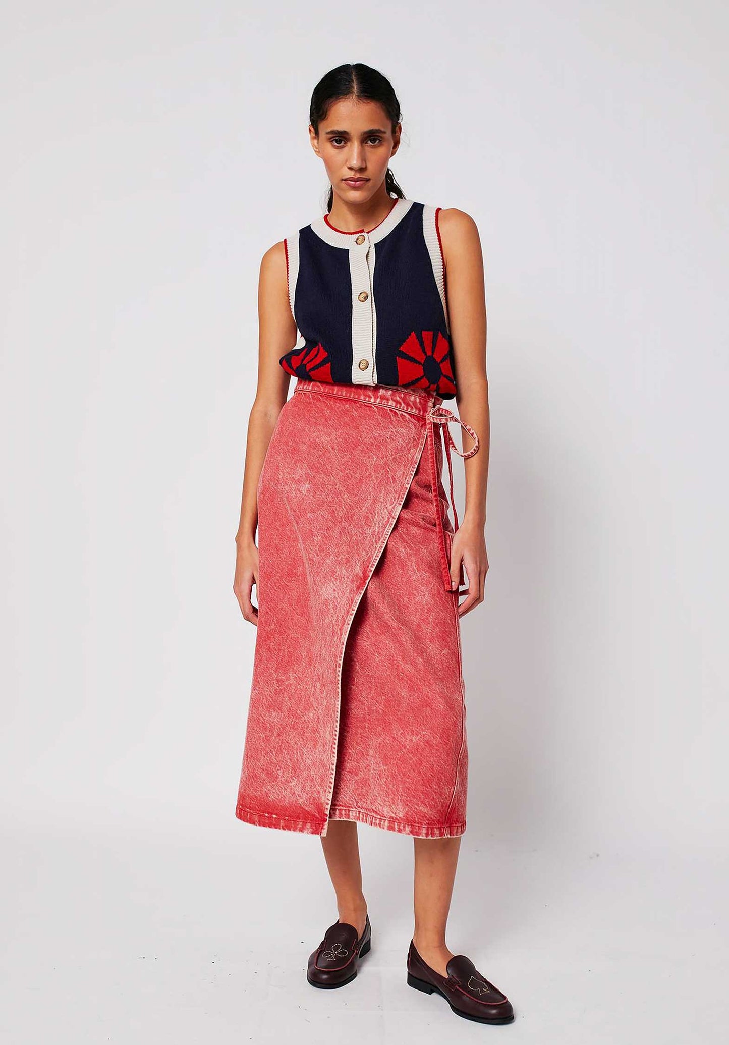 Vest Flower Knitte 225ad062 Navy-Blue
