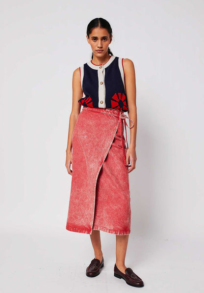 Vest Flower Knitte 225ad062 Navy-Blue