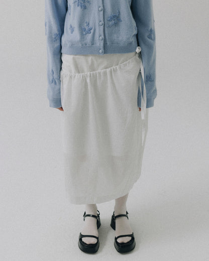 Atelier Edition | Layer Stripe Column Skirt - White
