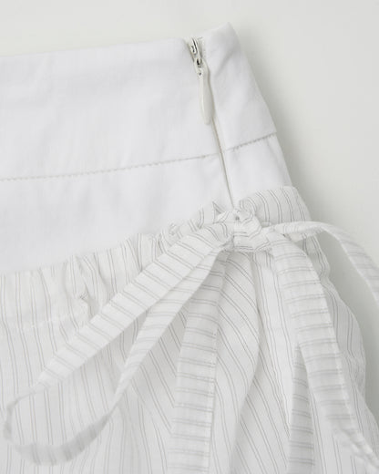 Atelier Edition | Layer Stripe Column Skirt - White