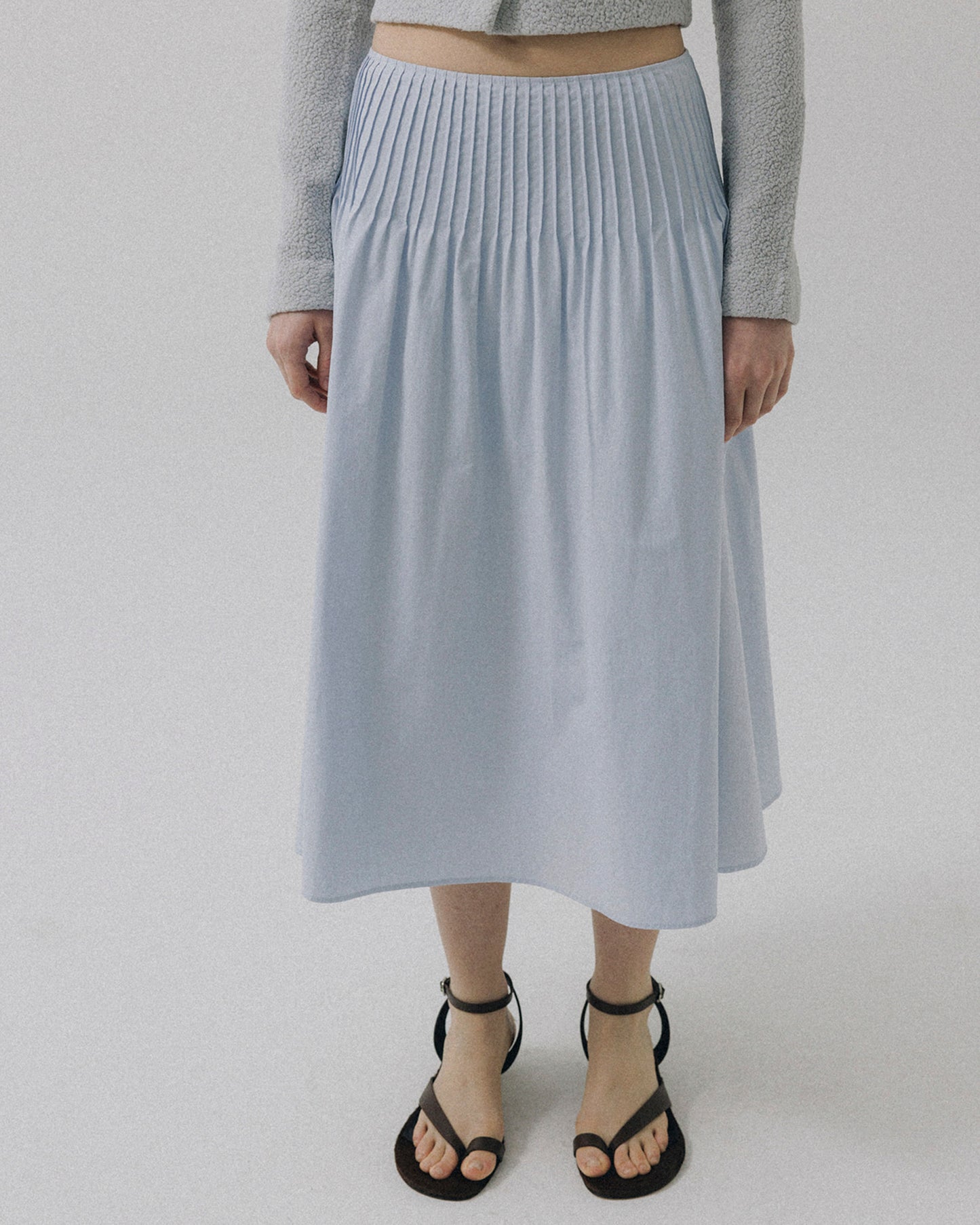 Atelier Edition | Stitch Co Asymmetric Midi Skirt - Light Blue