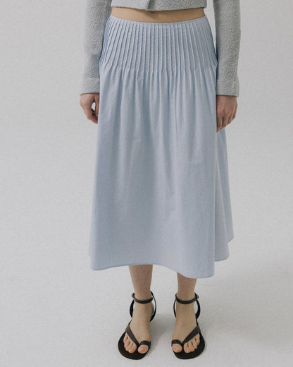 Atelier Edition | Stitch Co Asymmetric Midi Skirt - Light Blue