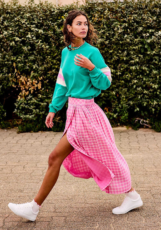 Skirt Wj14 Carreaux Fe Skir Rose-13