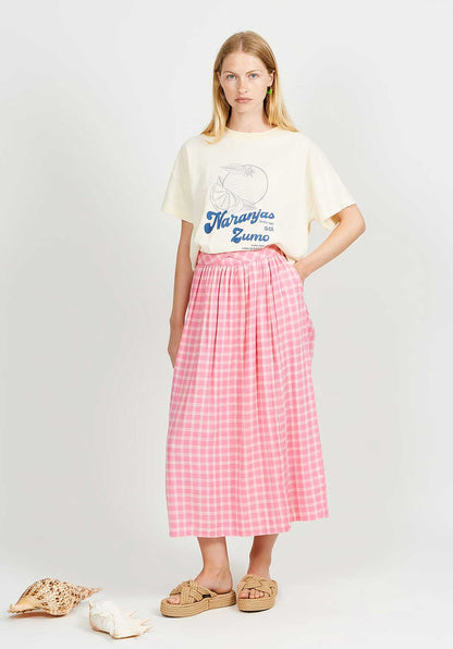 Skirt Wj14 Carreaux Fe Skir Rose-13